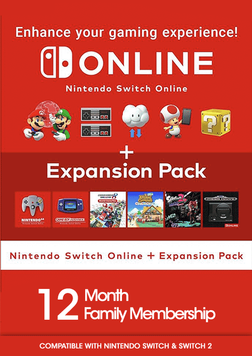 Nintendo Switch Online + Expansion Pack - Family Membership - 12 Месяцев (EU)