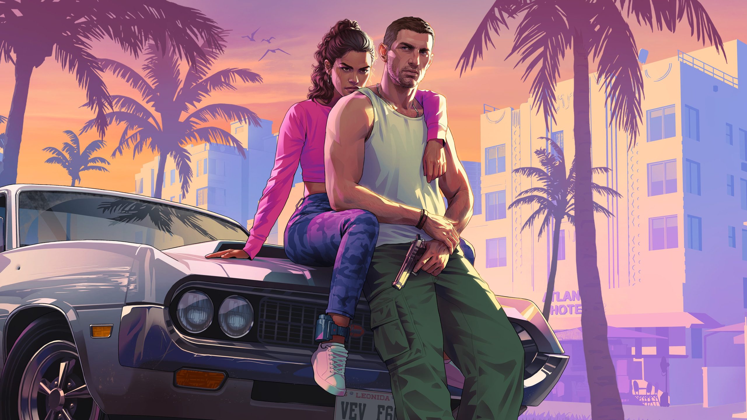 Официальный промоарт Grand Theft Auto VI с Джейсоном и Люсией